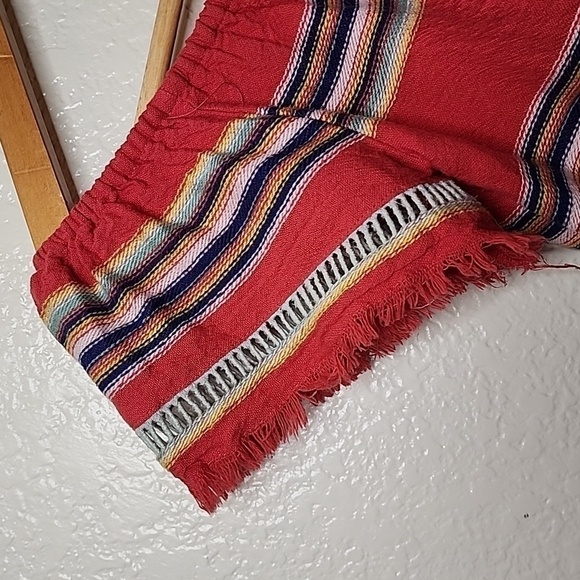 dRA Anthropologie Boho Off The Shoulder Serape Raw Hem Top - Picture 7 of 9